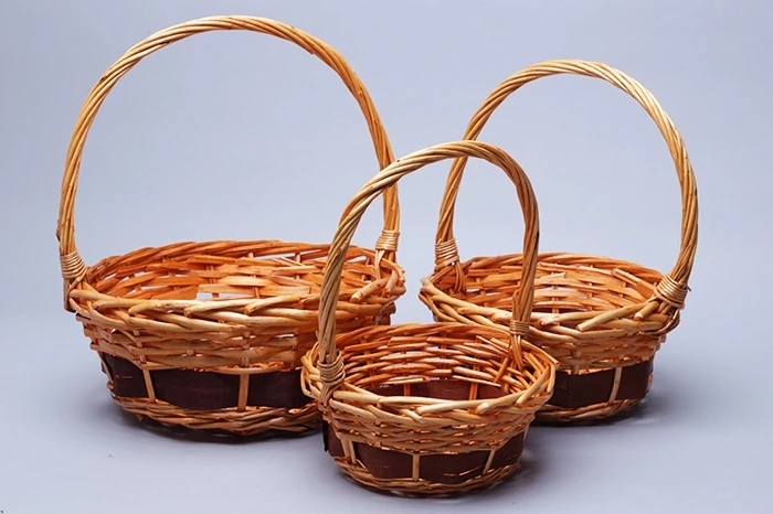 Корзина плетеная (ива) 3шт. d28-29 х32-33H 