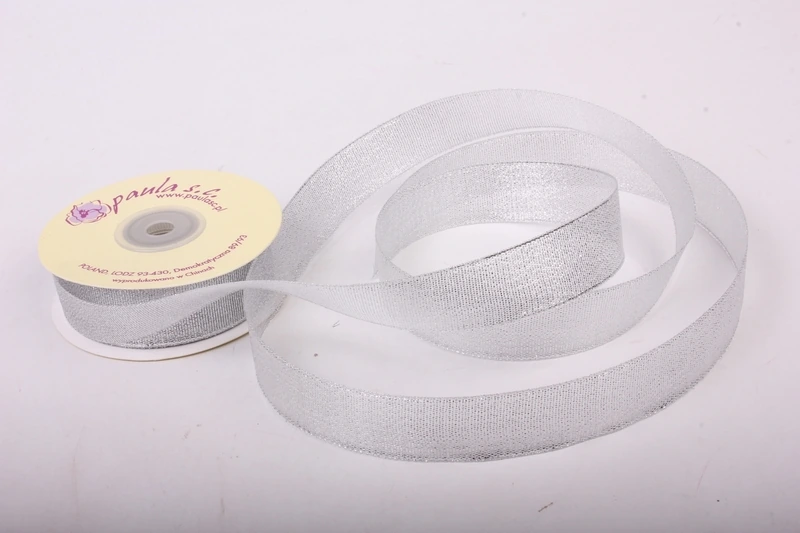 Лента тканная серебрянная 7мм*25 ярдов