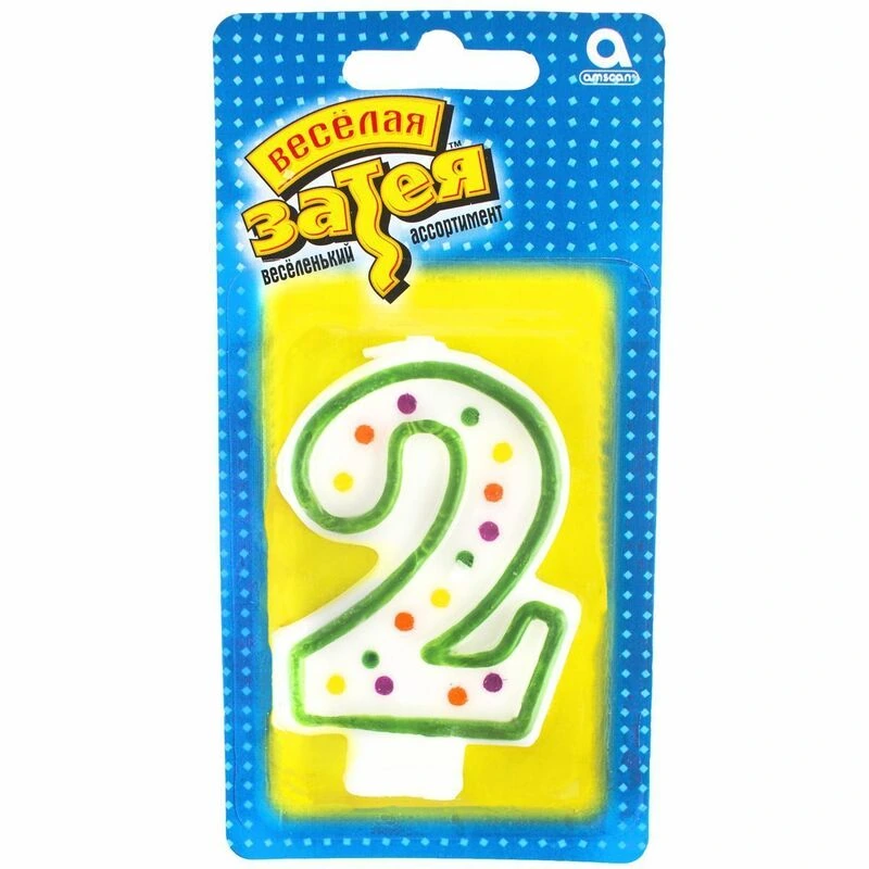 Свеча -цифра "2" 7,6см/A