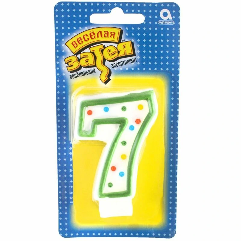 Свеча -цифра "7" 7,6см/A