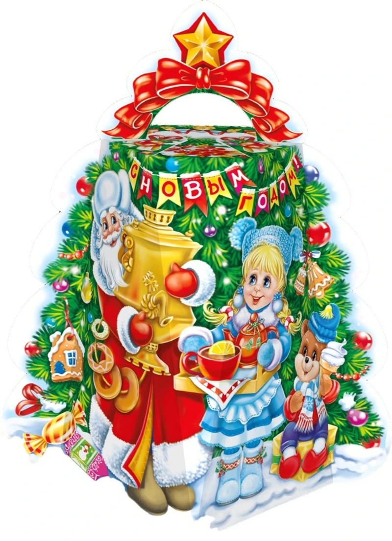 Коробка "Елочка малая "Самовар", УФ 600 гр.