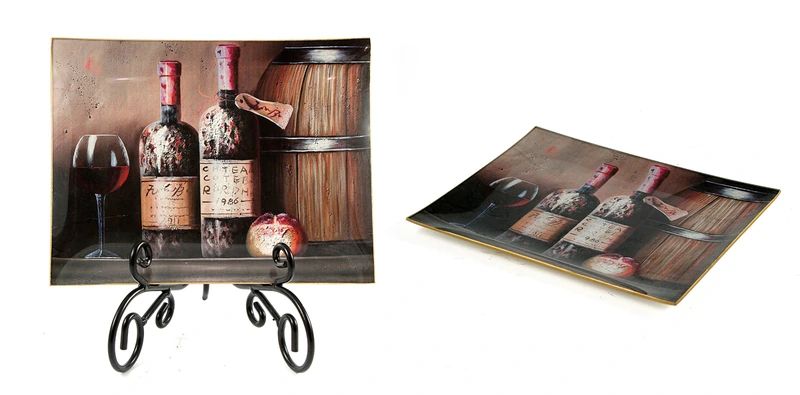 34794 Блюдо декоративное 26*20см, стекло