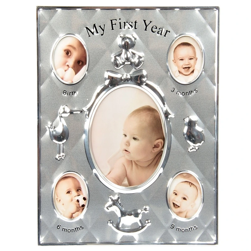 44328Фоторамка алюминиевая 9х11+4,5х4,5(4)