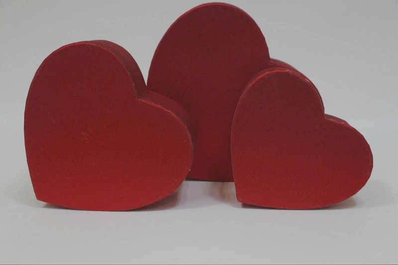 Коробка Сердце набор из 3шт 21х20,5х9см