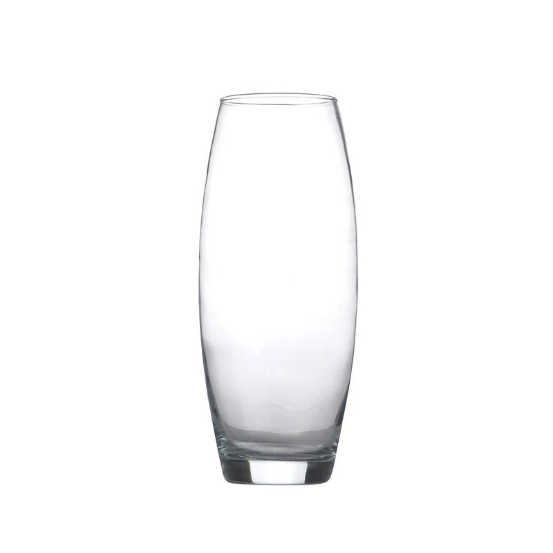 Ваза стекло бочка прозр. б/декора 26 см.