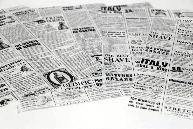 Бумага оберточная 305х305 в листах Газета парафин / 1000