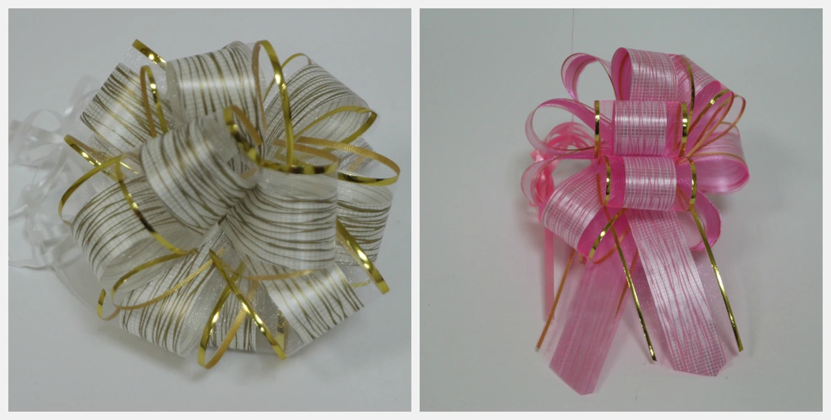 Бант-"Шар" большой 865-9  с Рисунком и органзой 5