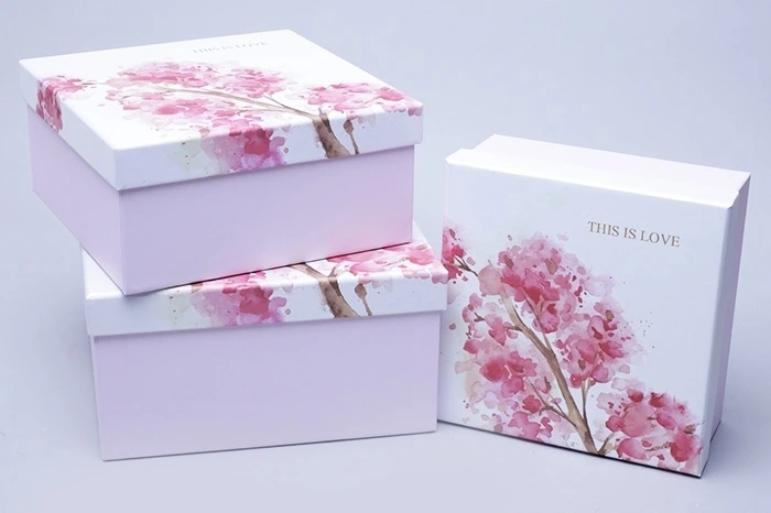 Коробка квадрат набор из 3шт. 21х21х10,5 