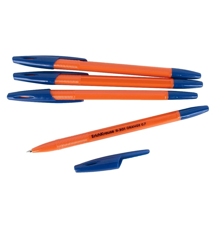 Ручка шарик. R-301 Orange синяя ЕК /50