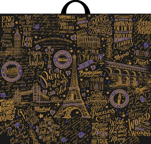 Пакет с петлев. руч. 60х50 (70) "Европейские каникулы" ИП / 25 / 250