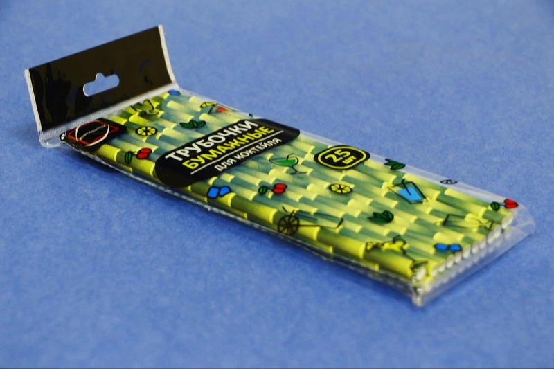 Трубочки бумажные 6х197 мм (25 шт) бамбук / 100