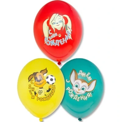 Шар с рисунком 14" ДР Барбоскины 3цв