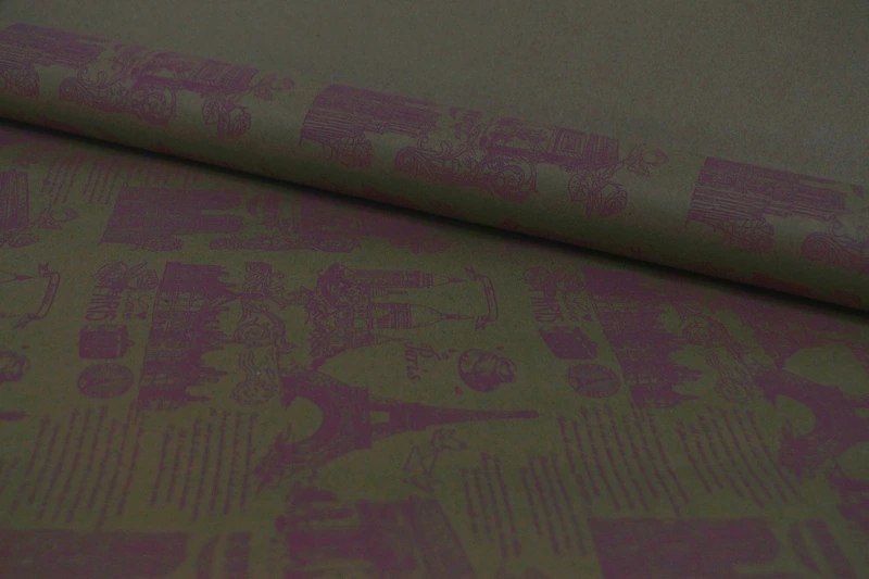 Крафт бумага "Париж" 70 см*8,5 м ± 5%		