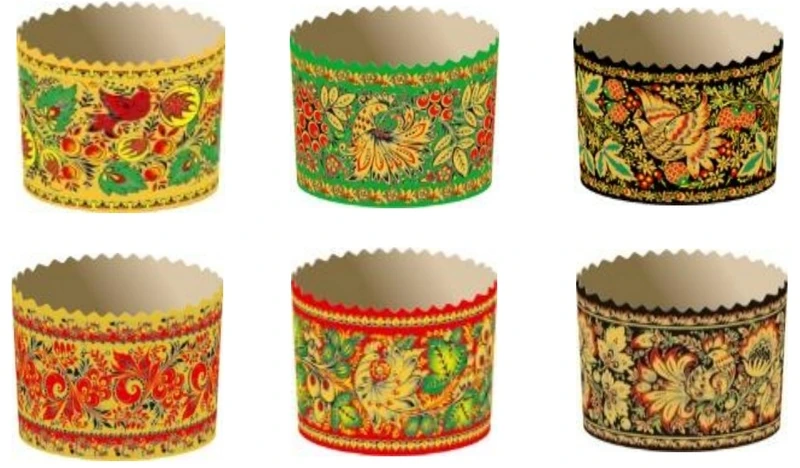 Форма бумажная d134xh100мм  ХОХЛОМА 500-550г/1400