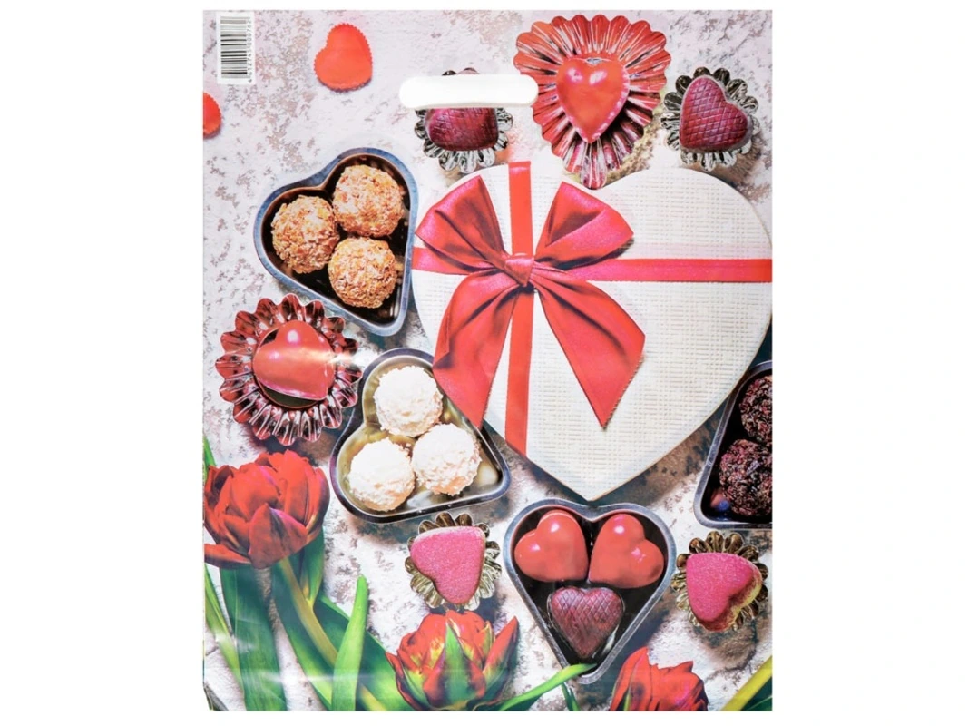 Пакет с выруб. ручкой 38х45 (50) в ассорт