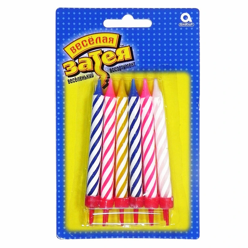 Свечи д/торта с подст 8,5см 12шт/A