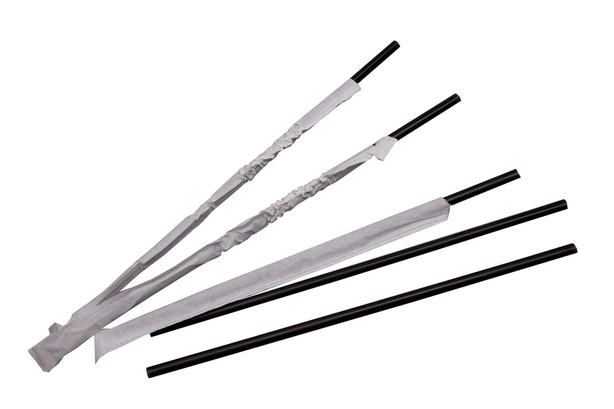 Трубочки в индив. упаковке 8х240 мм (250 шт) черные / 16