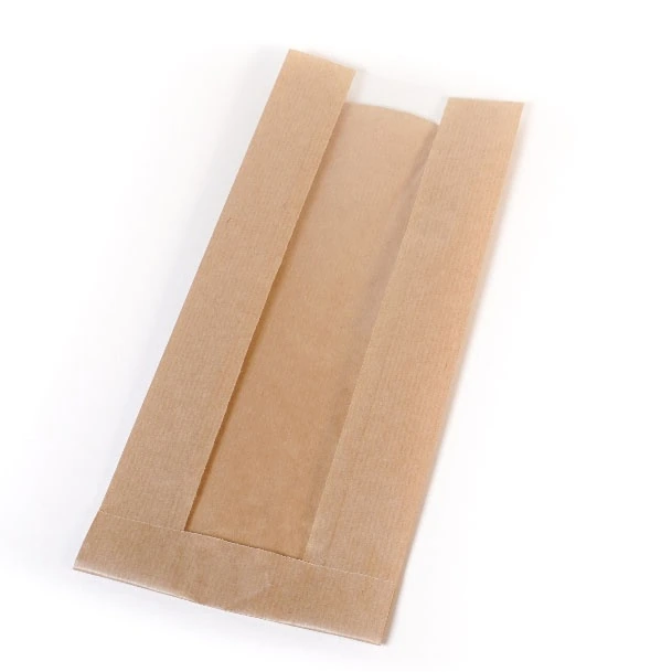 Пакет бумажный с окном 200(80)х90х400 бурый