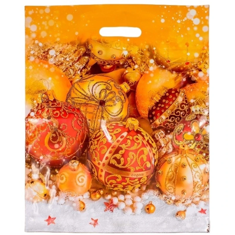 Пакет с выруб. ручкой 40х50 (80) НГ "Елочный наряд" ИП / 500