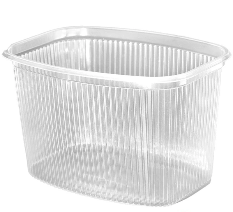 К-139 Контейнер 1000 мл средний ребристый с крышкой Стирол / 500