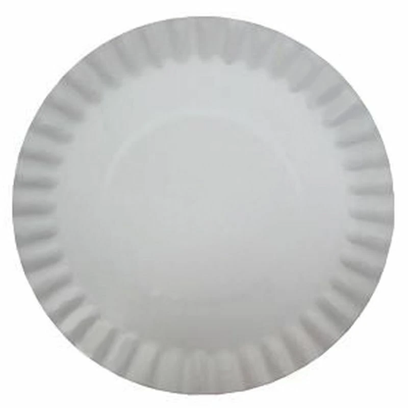 Тарелка картон Д 230 мм белая ламинир / 100 / 800