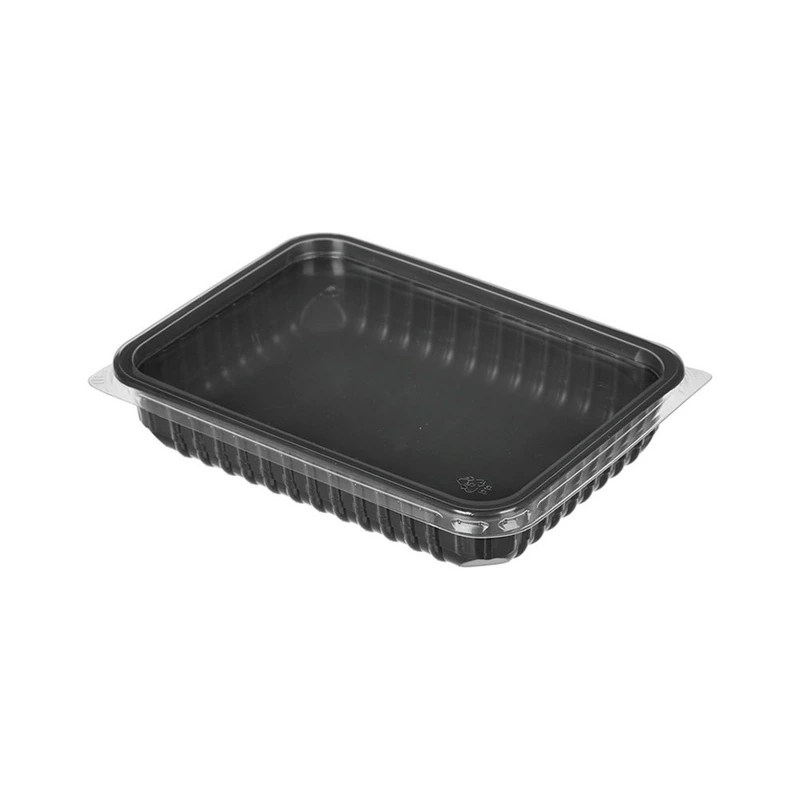 Контейнер 500 мл 186х132х35 низкий с крышкой черный Юпласт // 500