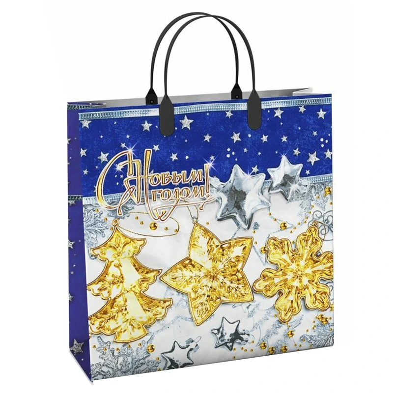 Сумки мягкий пластик 30х30 (150) НГ "Новогодний вечер" ИП/40