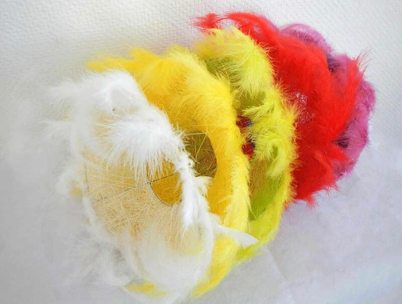 Каркас для букета, сизаль цветной, перо 25см