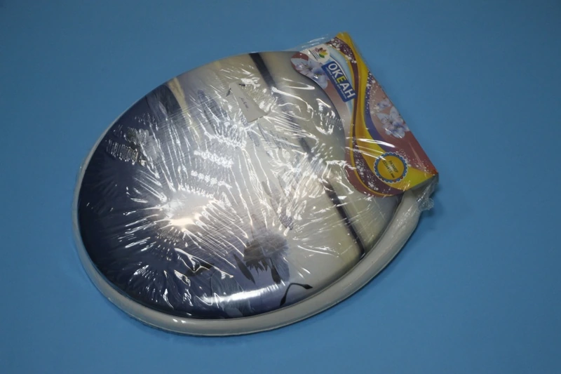 Сиденье д/унит. мягк. с рис. "Океан" белое (7375)