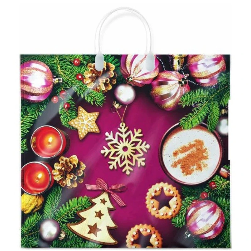 Пакет с пласт. руч. 37х34 (80) НГ "Печенье" ИП/100