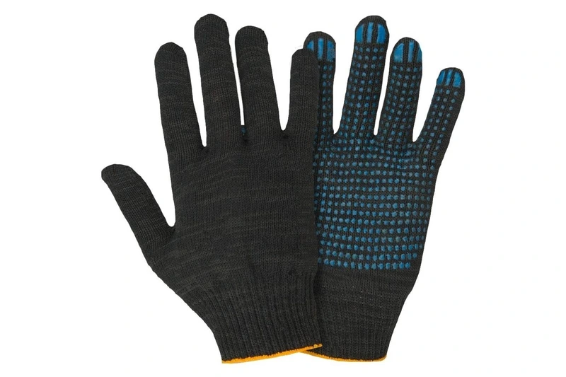 Перчатки х/б 4 нити 10 кл Точка черные / 10 / 250