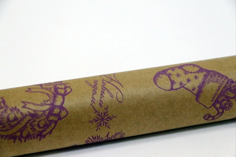 Крафт коричневый Новогодний в ассорт. 700 мм 420гр. 