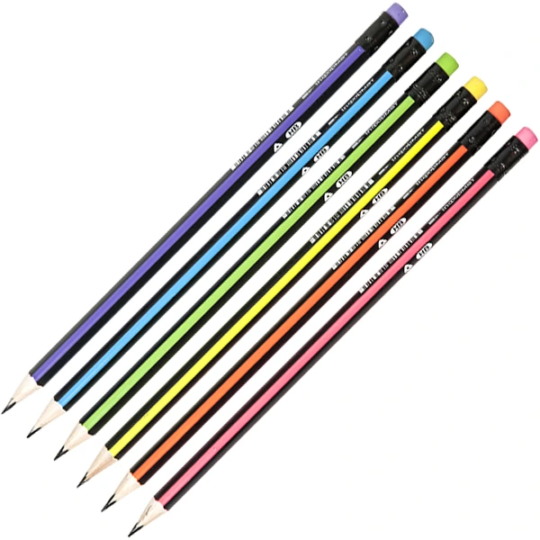 Карандаш inФОРМАТ чернографитный NEON заточен. с ласт. НВ