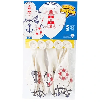 Набор шаров Шелкогр Морская  36см 5шт