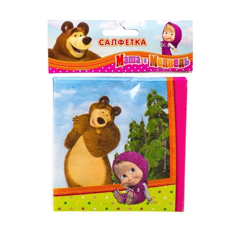 Салфетка Маша и Медведь 25см 12шт