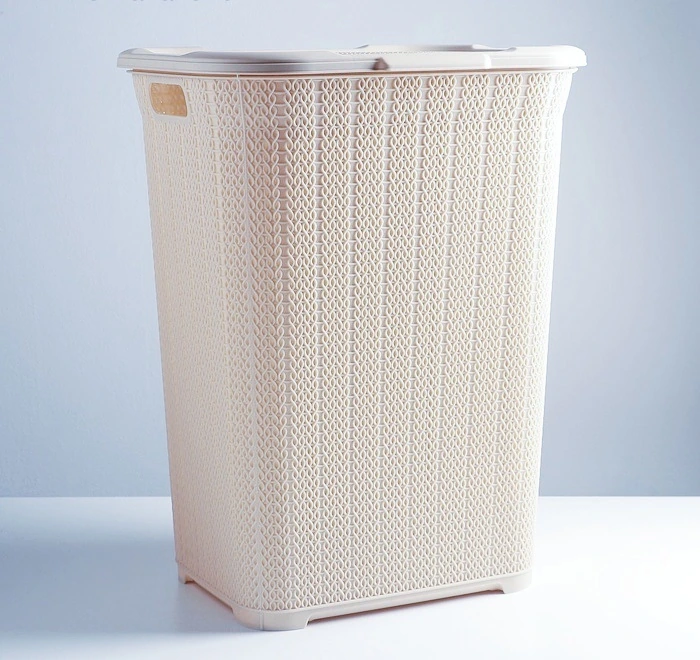 Корзина д/белья 50 л ДДП 05027 "Вязанный узор" бежевый (2656)/8