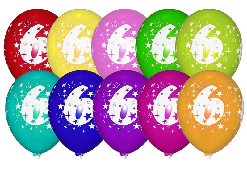 Набор шаров рис Цифра 6 30см
5шт