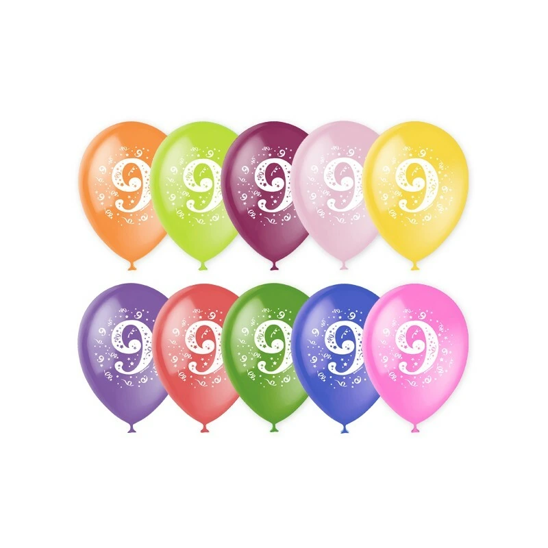 Набор шаров рис Цифра 9 30см
5шт