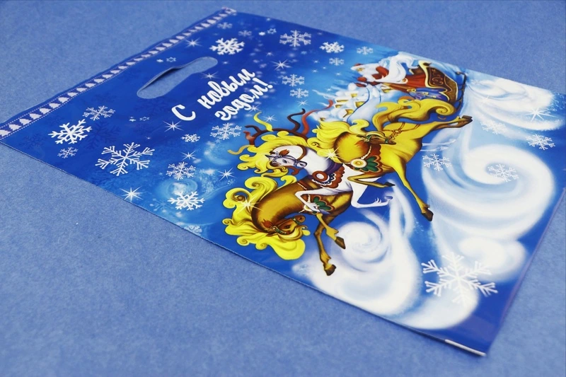 Пакет с выруб. ручкой 30х40 (30) НГ "Зимняя дорога" ИП / 1000