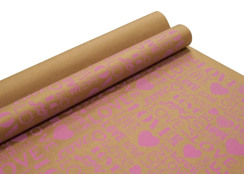 Крафт бумага "LOVE"  70 см*8,5 м ± 5%