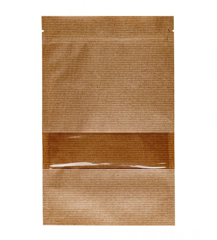 Пакет Дой-пак 160х250 (45+45) крафт с зип-локом окно 70 мм/50/900