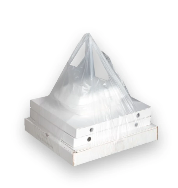 Пакет майка ПНД 32+24х60 14 мкм прозрачная для переноски коробок / 100 / 1000