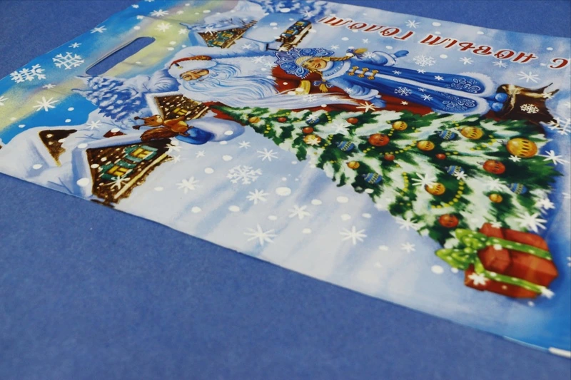 Пакет с выруб. ручкой 38х47 (60) НГ "Сказочная околица" ИП / 1000