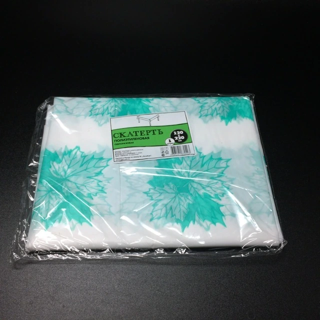 Скатерть п/э 120х220 см цветная с печатью микс / 100