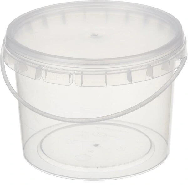 Ведро 0,8 л прозрачное с крышкой (D130, H95) БП / 260