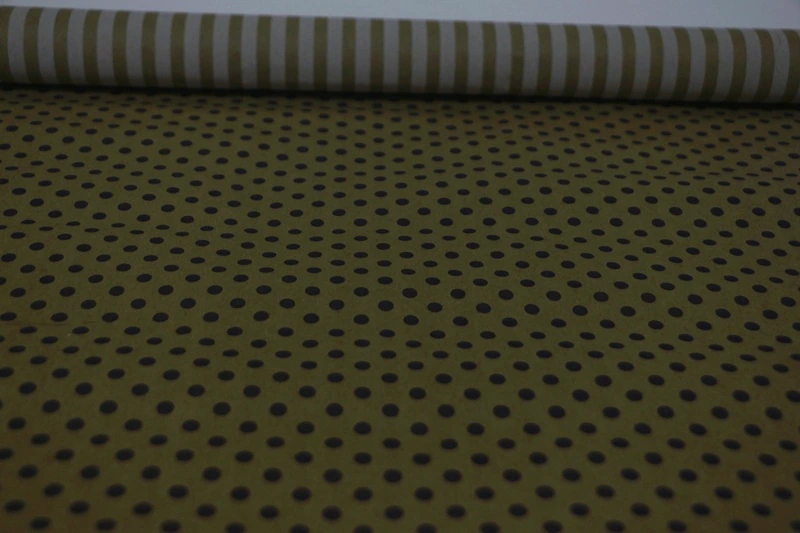 Крафт бумага двухст. "Полоска" / "Крафтовый горох"  70 см* 8,5 м ± 5%