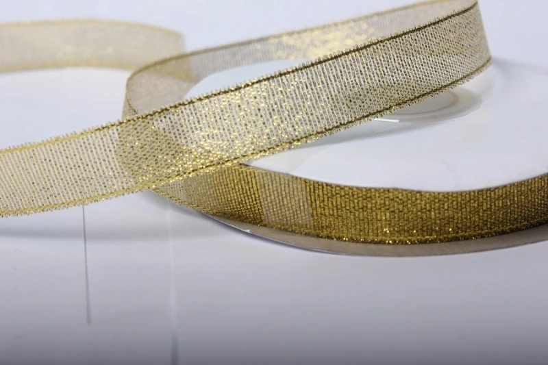 Лента тканная золотая 19мм*25 ярдов