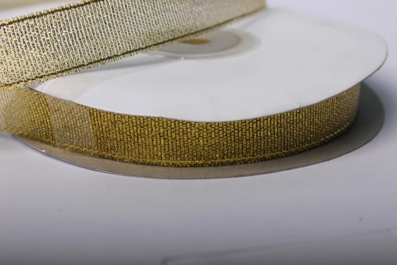 Лента тканная золотая 7мм*25 ярдов