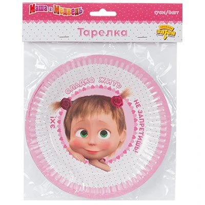 Тарелка бум Маша Сердца 17см 6шт/G