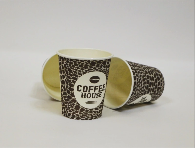 Стакан бумажный 250 мл для горячих напитков COFFE коричневый / 50 / 1000
